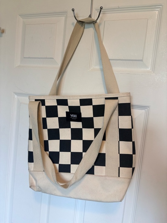 Vans Handbags - Vans Black & Cream Checkerboard Canvas Tote
